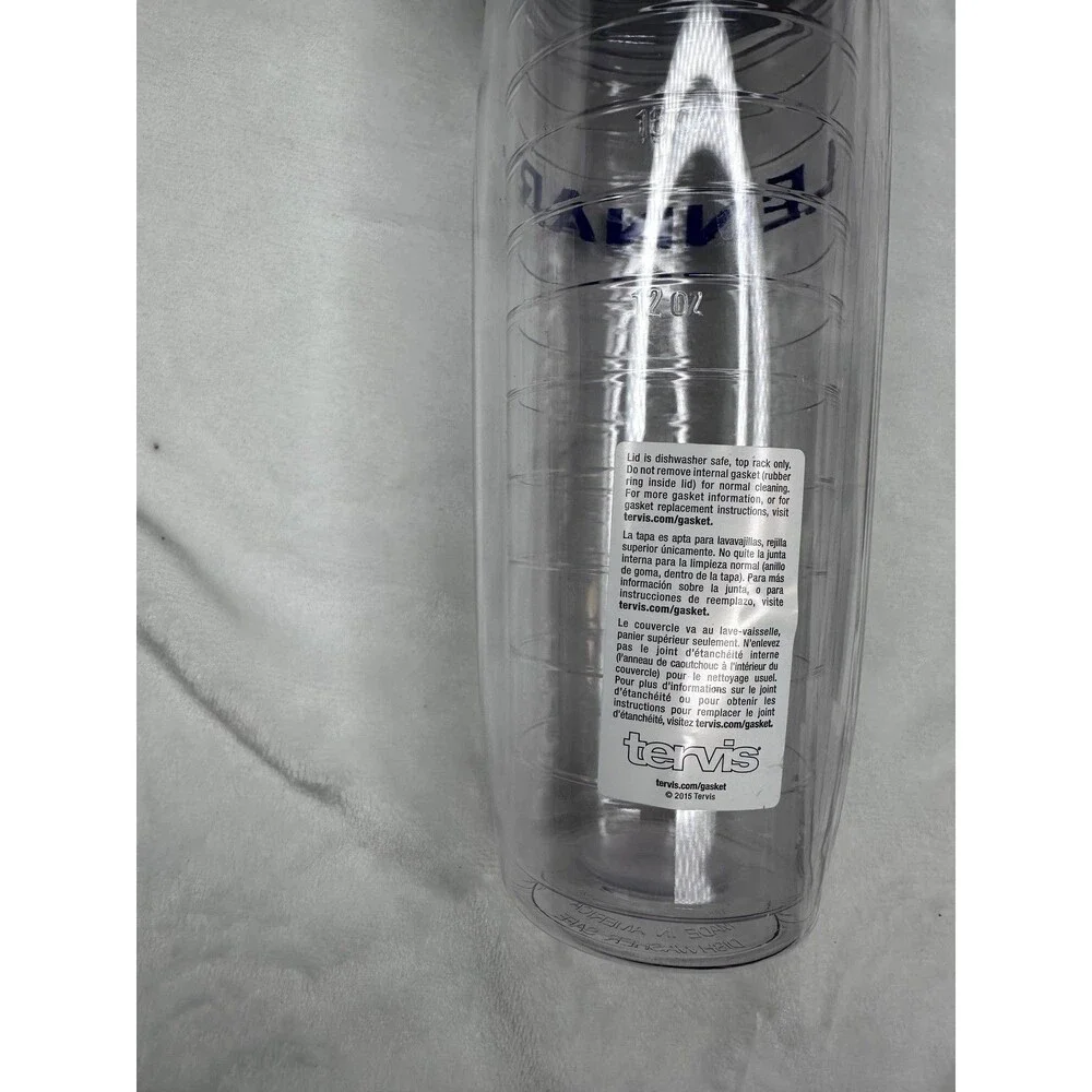Tervis 24oz Water Bottle Clear Plastic Insulated Flip Lid Made In USA Reusable
